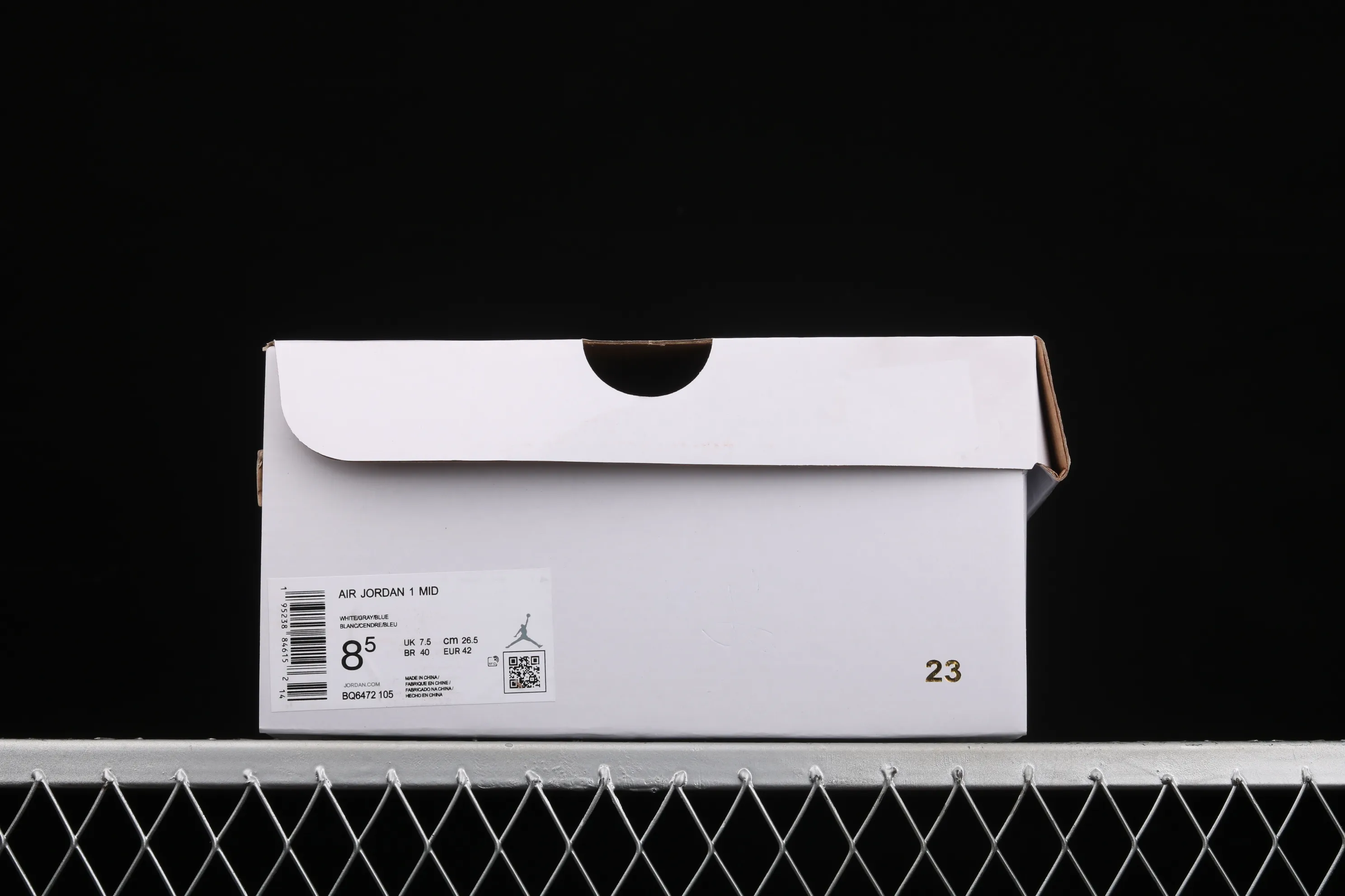 All categories Air Jordan Jordan series basketball shoes Air Jordan 1 Mid Air Jordan 1 Mid AJ1 Joe 1 Zhongbang white gray blue color BQ6472-105
